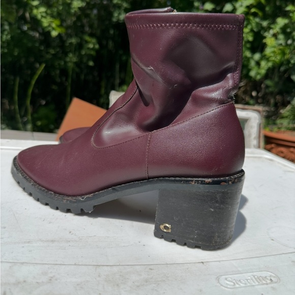 Coach Maroon Heeled Boots - Picture 1 of 5